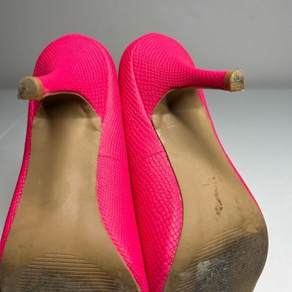 Charlotte Russe Women's Size 7,5 M Pink Snake Skin Pumps 3,5” Heels Pointed Toe - Picture 7 of 12